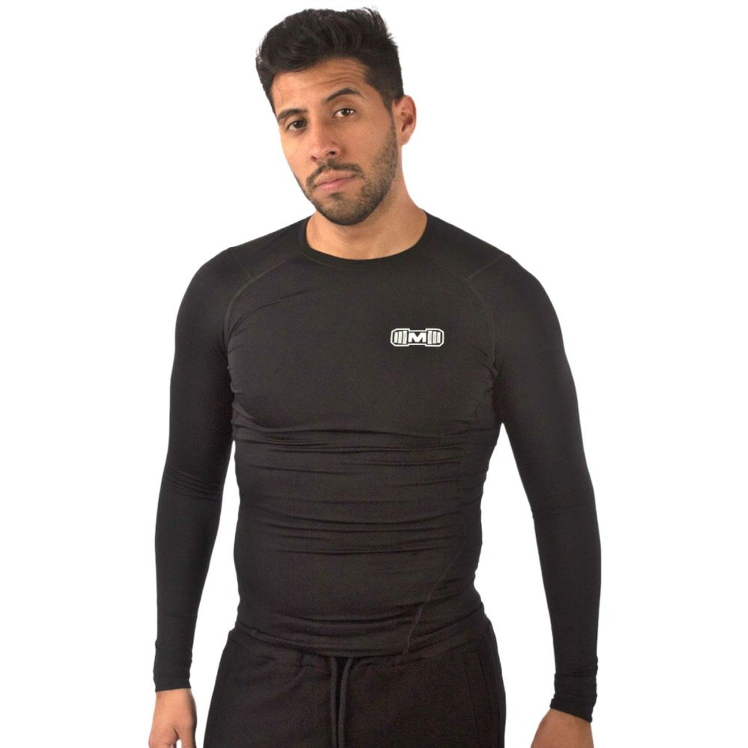 Polo Deportivo de Compresión Manga Larga Muscle Museum para Hombre Color  Negro Talla M I Oechsle - Oechsle