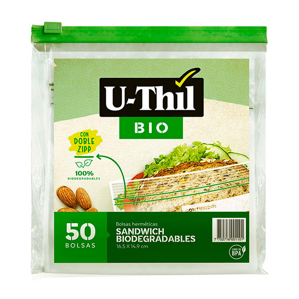Bolsa zipp chica Bio 50 unidades U-thil Uthil