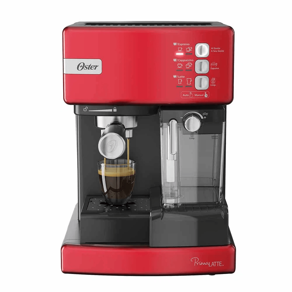 Cafetera automática de espresso roja Oster® PrimaLatte™ BVSTEM6603R