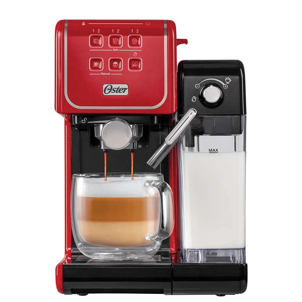 Cafetera Oster PrimaLatte Automatica BVSTEM6801R Rojo