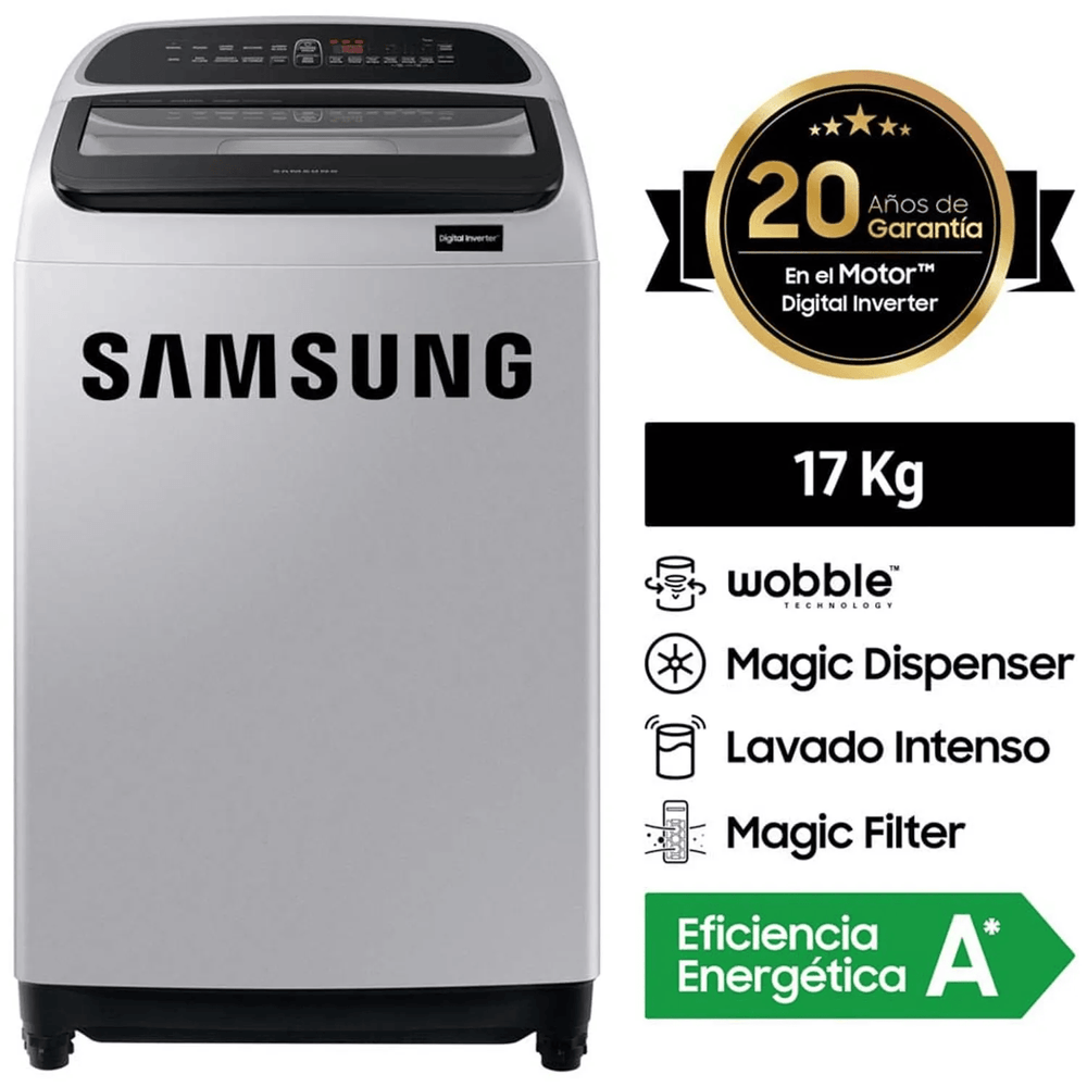 Lavadora SAMSUNG Carga Superior 17 Kg WA17T6260BY/PE Gris