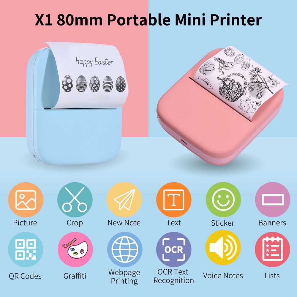 Mini Impresora Térmica Portátil Recargable Bluetooth + rollo rosado I  Oechsle - Oechsle