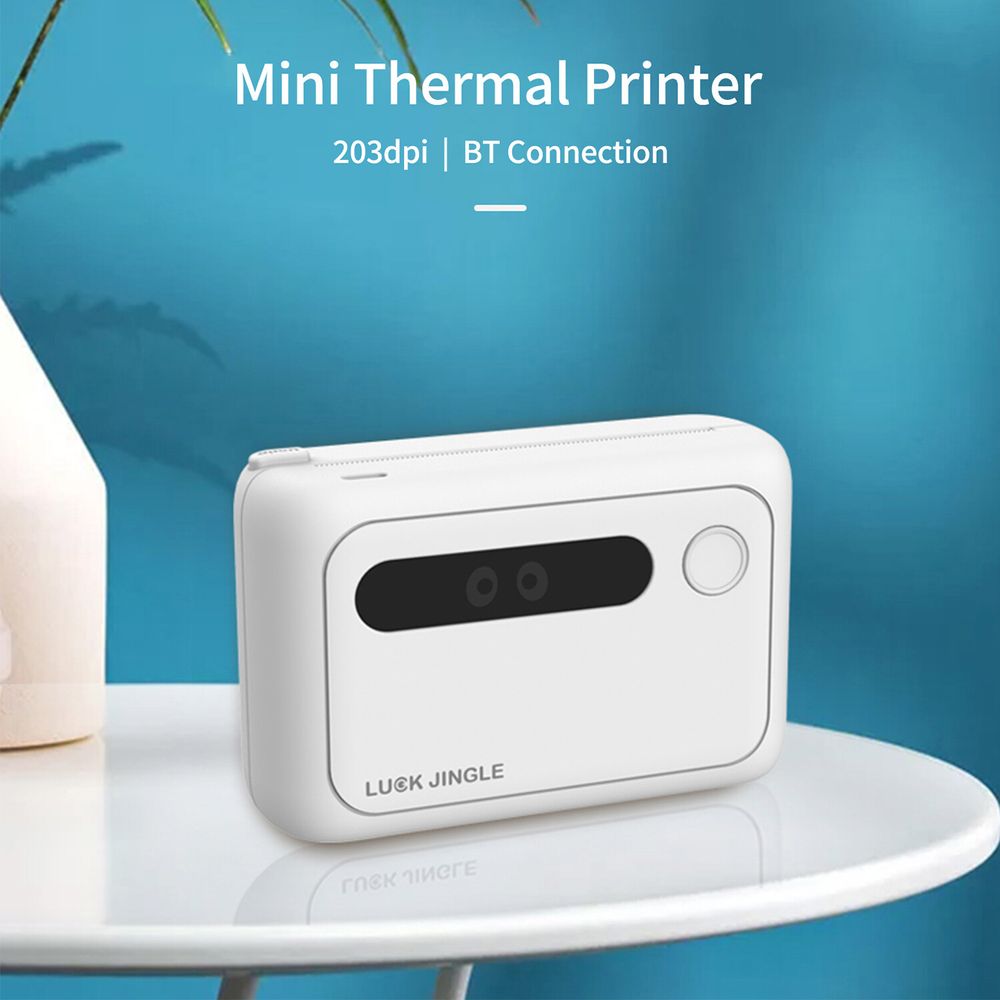GENERICO Mini Impresora Térmica Portatil + 3 Papel Adhesivo Blanco