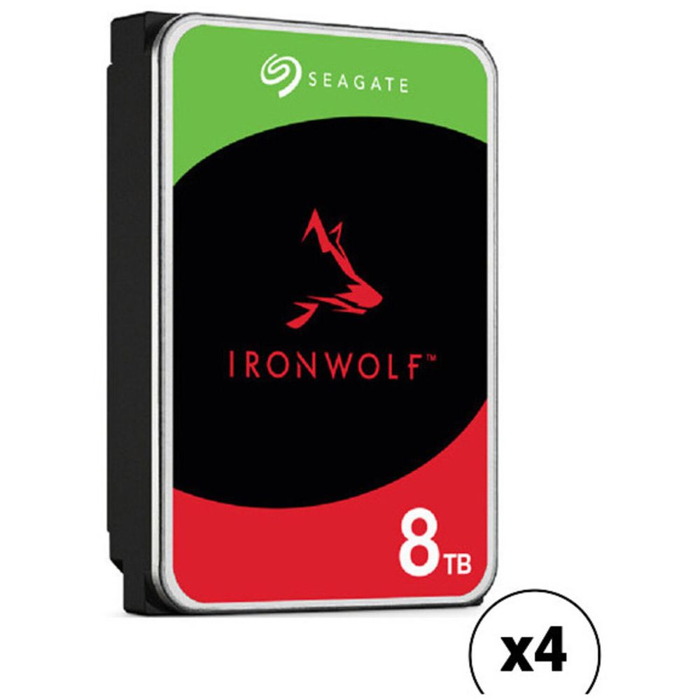 Disco Duro Interno Nas Seagate Ironwolf 8Tb 7200 Rpm Sata Iii 3.5 Oem Paquete de 4