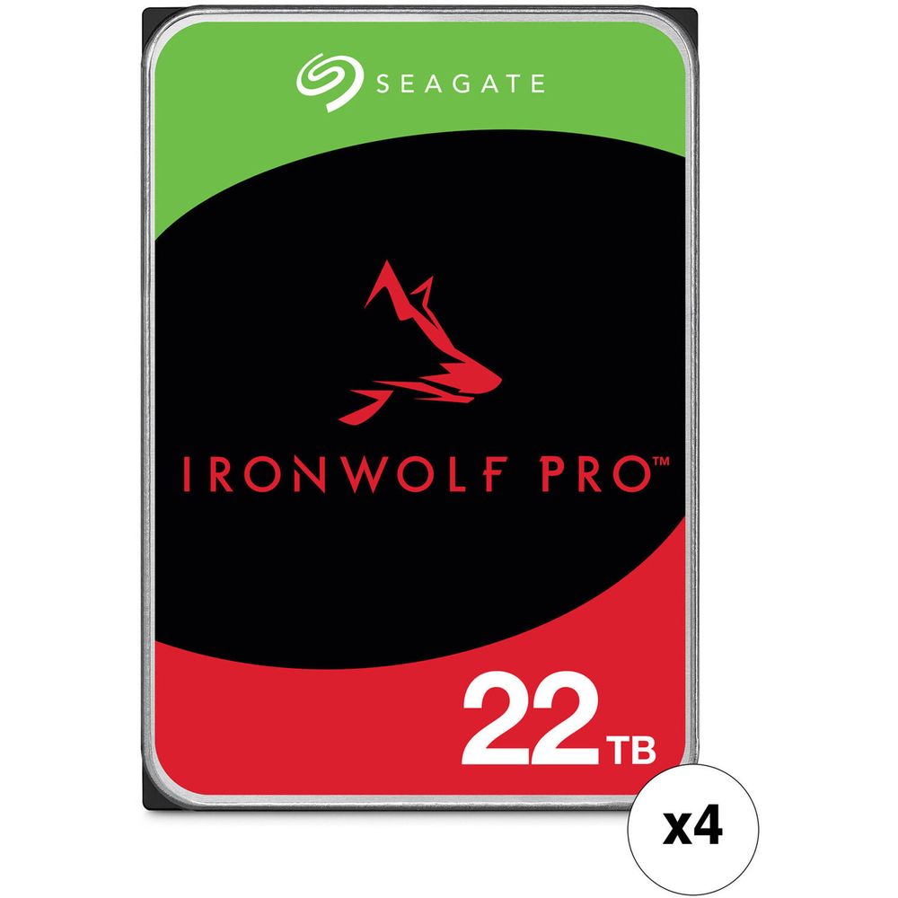 Disco Duro Interno Nas Seagate Ironwolf Pro 22Tb 7200 Rpm Sata Iii 3.5 Cmr Retail 4 Pack