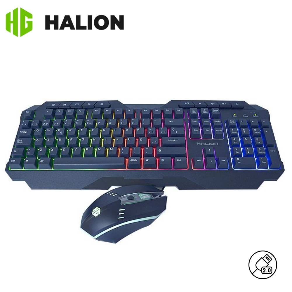 Kit Teclado y Mouse Gamer Halion Spartan HA – 808c Led