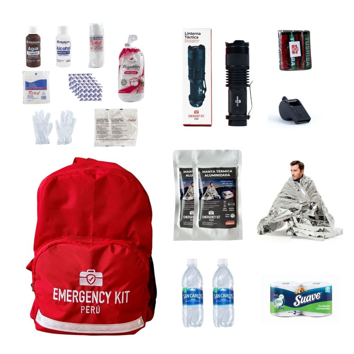 Kit de emergencia/mochila de supervivencia para 2 personas durante 72  horas, des