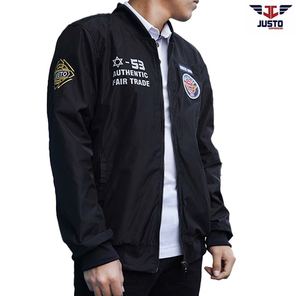 Casaca Negro Bomber Hombre L I Oechsle Oechsle