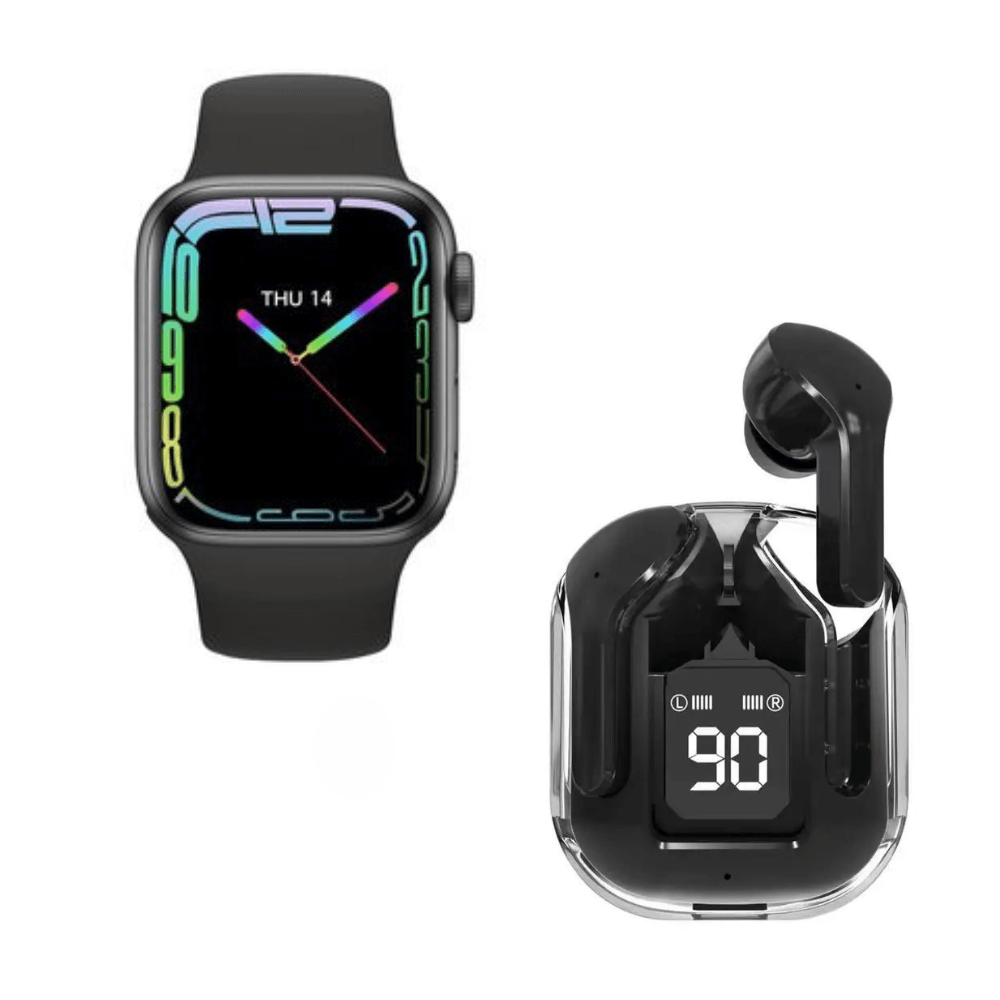 Pack Smartwatch T900 Pro Max L Serie 9 Negro y Audífonos Air 31 Negro