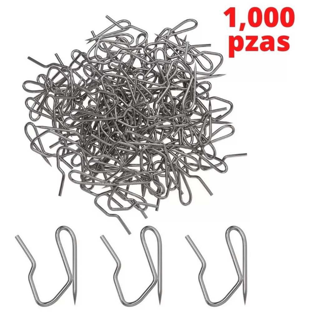 1000 Piezas Gancho para Cortina Tipo Z en Forma de