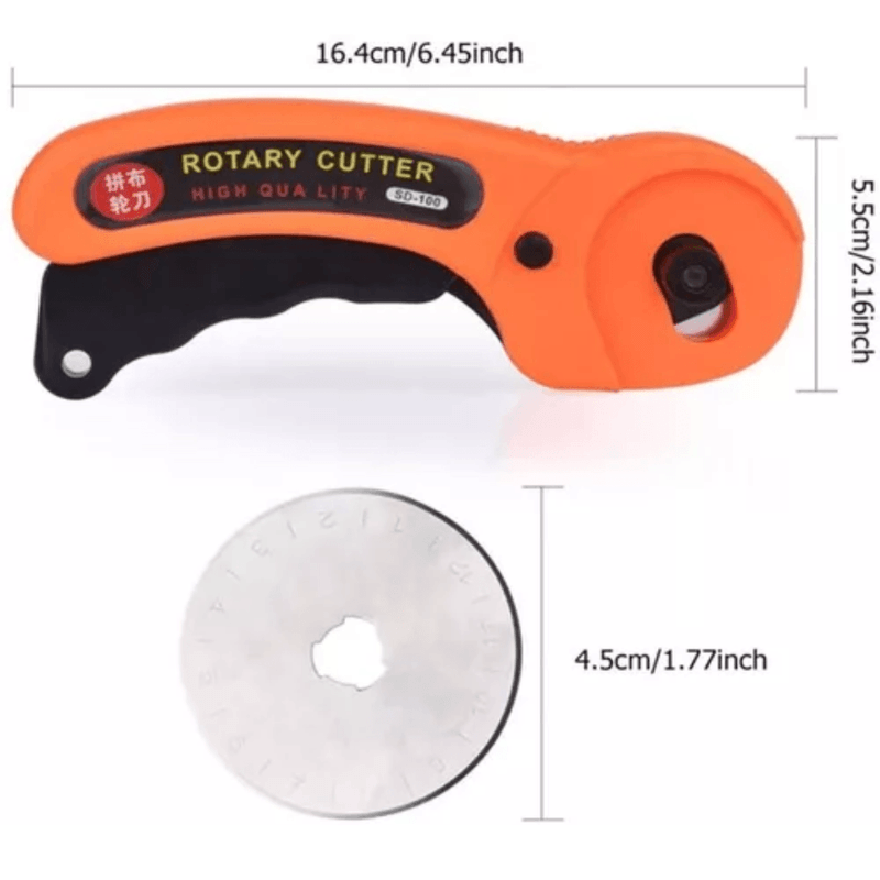 Cutter Cuchilla Circular Rotatorio de 45 Mm para Papel Tela Piel Mas 5  Repuestos I Oechsle - Oechsle