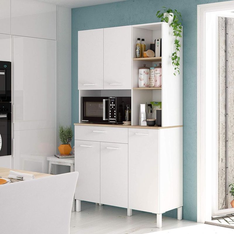 Mueble Auxiliar de Cocina para Microondas Danés color Blanco RR MUEBLES  GENERICO