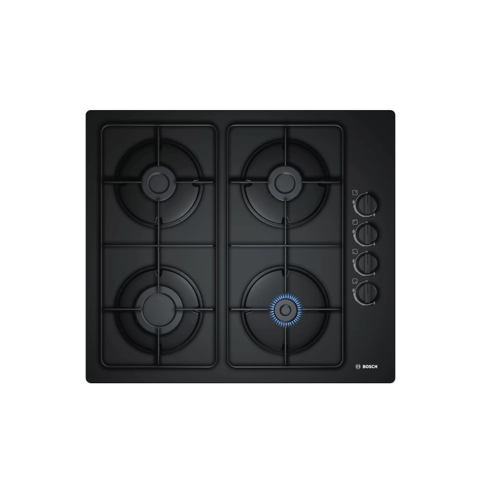 Cocina Bosch POP6B6B80 Empotrable a Gas 60cm Cubierta de Vidrio Negro