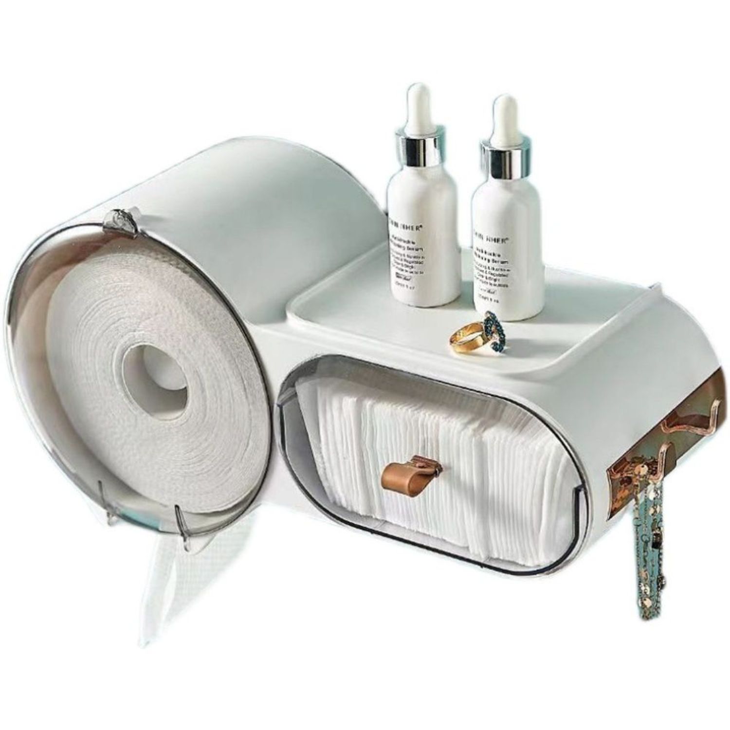 Organizador Premium Dispensador de Papel Higiénico con Cajón Color Blanco  417BL03 I Oechsle - Oechsle