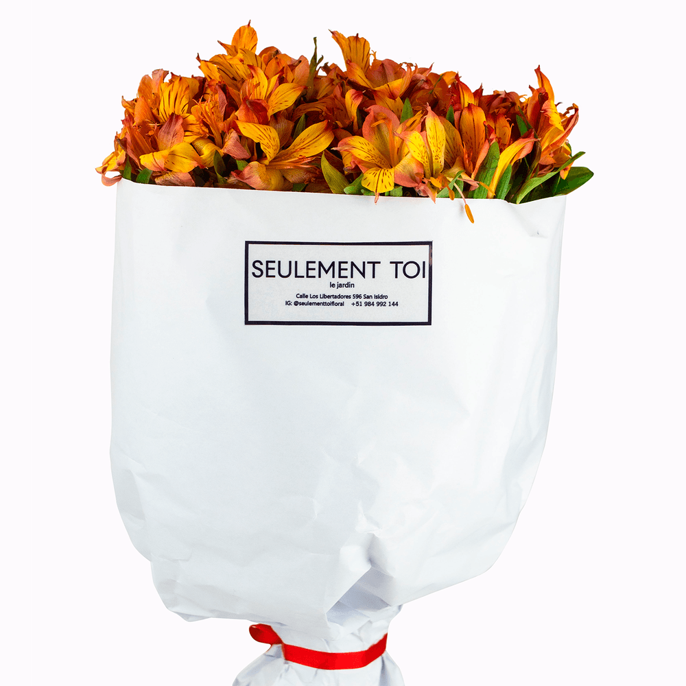 Ramo Trés Mignon Astromelia Bougie Seulement Toi por 18 tallos