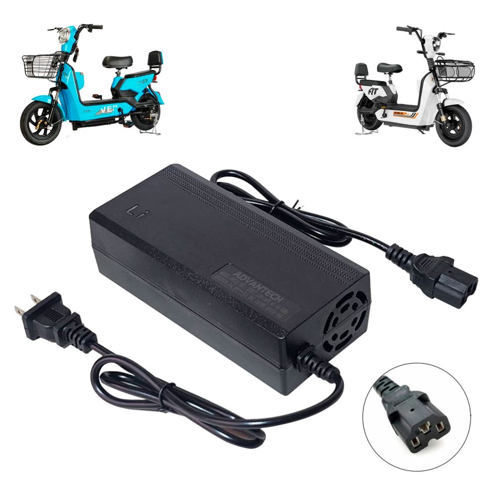 Cargador Para Bicimoto Eléctrica con Batería de Litio de 48V Salida 54.6V