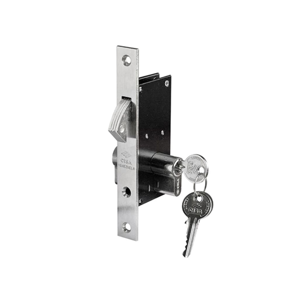 Cerradura Cisa de Embutir Gancho de 30 mm Cilindro Doble