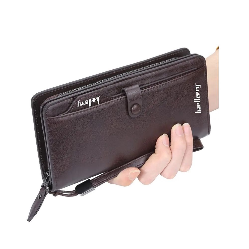Billetera Larga de Hombre Elegante Baellery Café