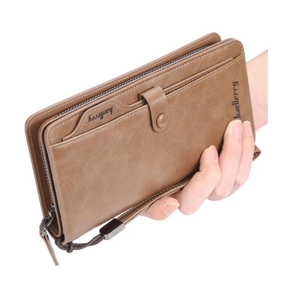 Billetera Larga de Hombre Elegante Baellery Marrón