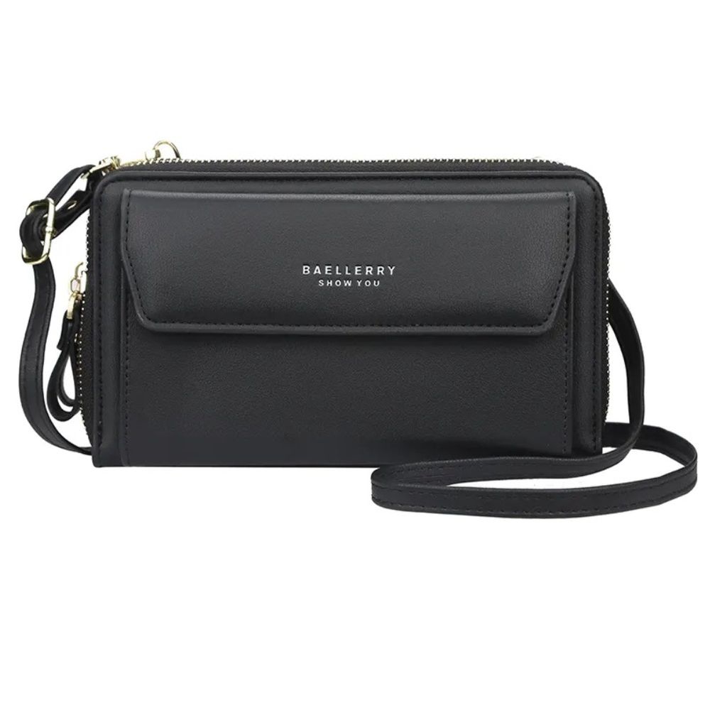 Cartera Billetera para Mujeres Cuero PU Baellery Original Negro