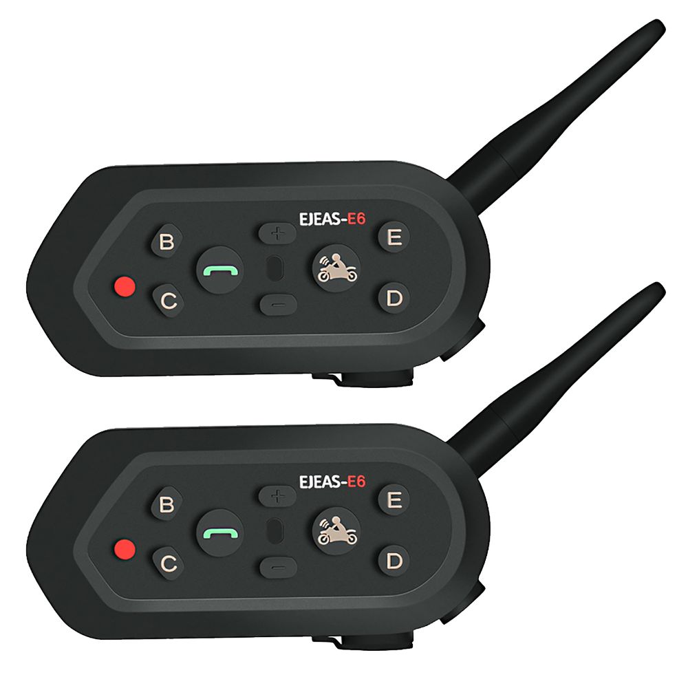 Casco Bt Intercomunicador Ejeas E6 Intercomunicador Dúplex Completo En Tiempo Real 2Pcs