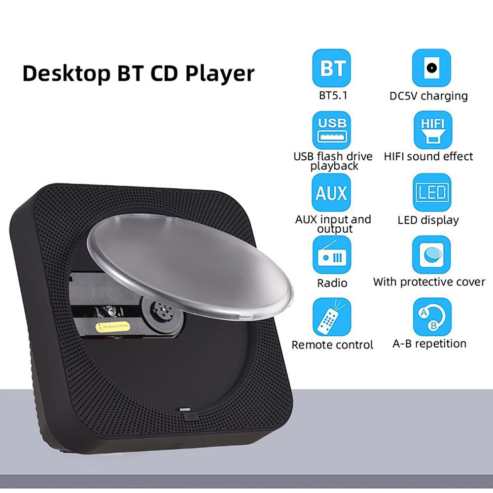 Reproductor de CD Bluetooth con luces y USB - Animales