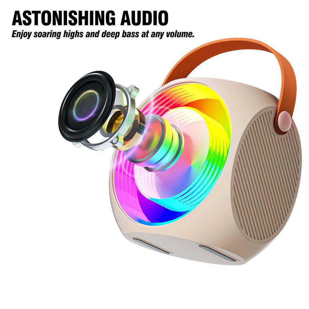 Mini Máquina De Karaoke Altavoz Portátil Bluetooth Karaoke Con 2 Micrófonos  Inalámbricos Rosa