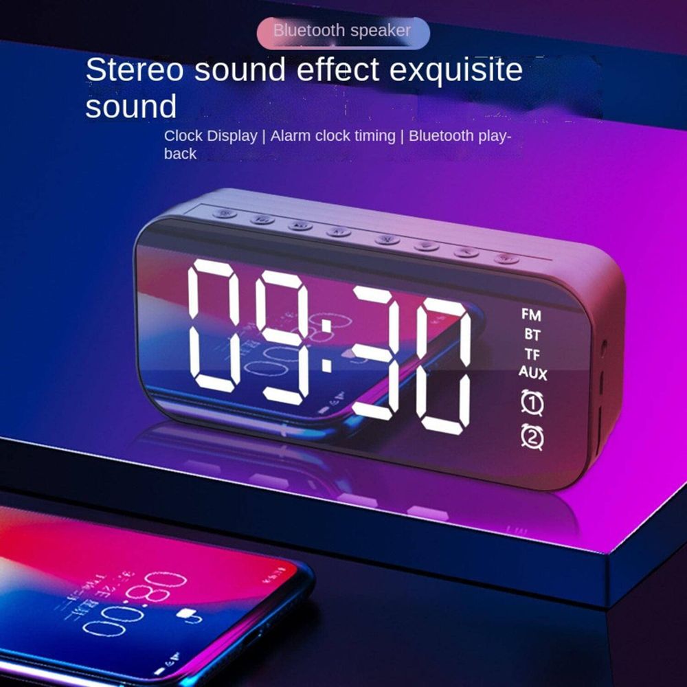 Más nuevo 2022 Altavoz Bluetooth con reloj despertador digital