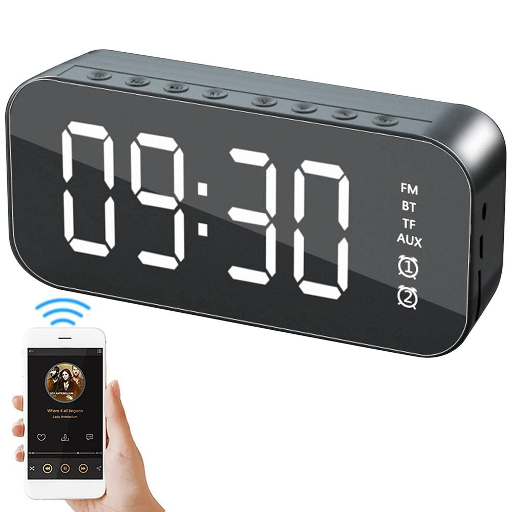 Reloj Despertador Altavoz Bluetooth Pantalla Digital Sonido