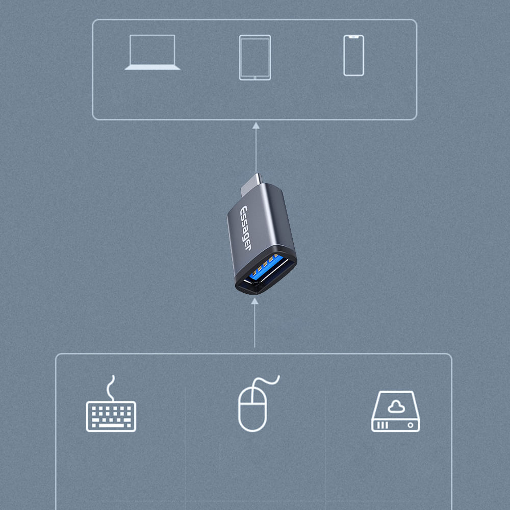 Adaptador OTG Essager USB 3.0 Hembra a USB Tipo C Macho I Oechsle - Oechsle