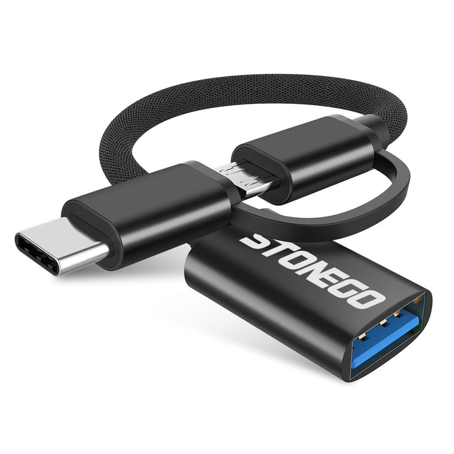 Cable adaptador OTG StoneGo USB 3.0 Hembra a Micro USB y Tipo C Macho Dos  en uno I Oechsle - Oechsle