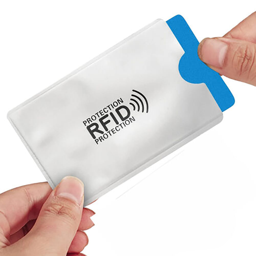 Funda Protectora Tarjeta Crédito RFID Antirobo Pack 3 Piezas Plateado  GENERICO