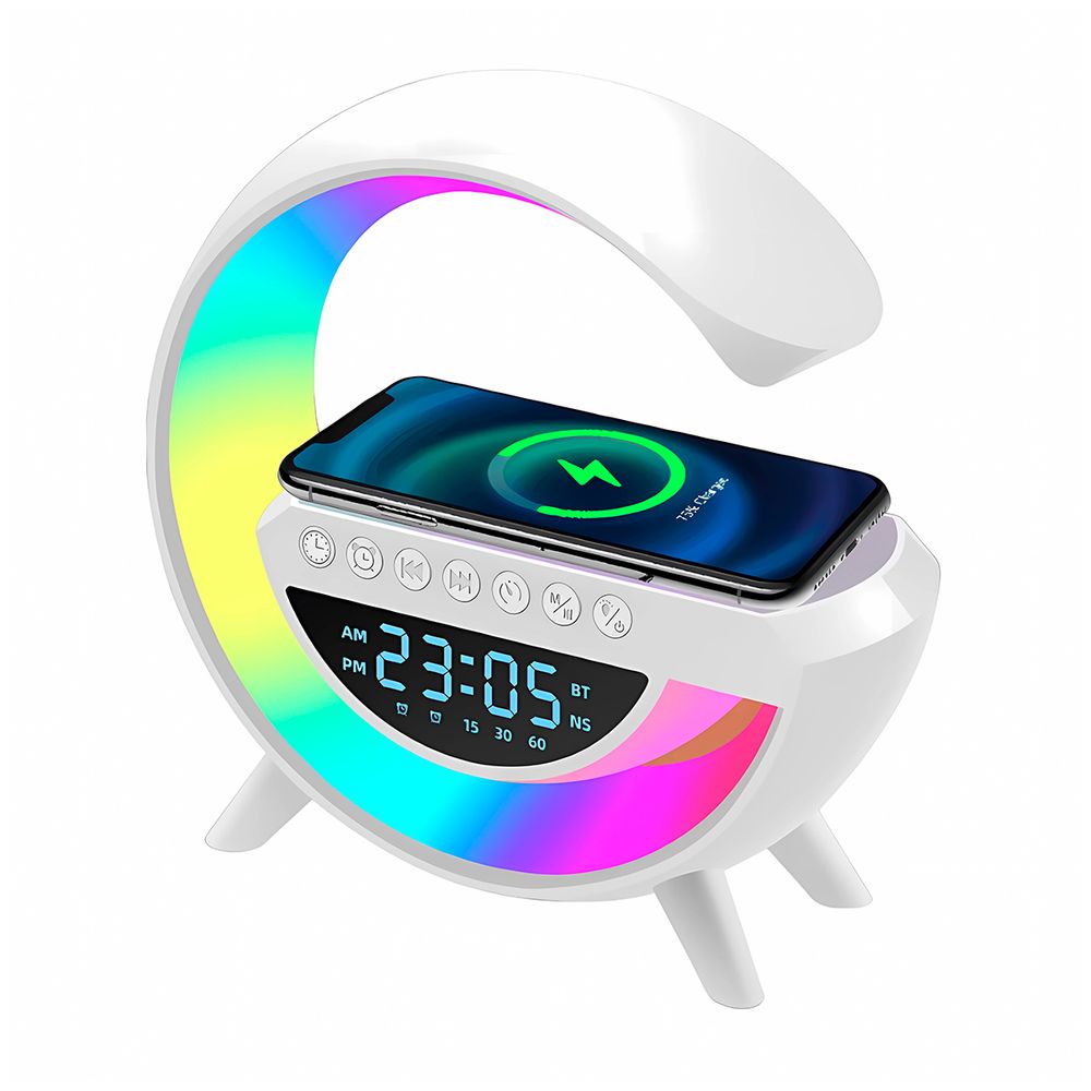 Parlante G 3 en 1 con Cargador Inalámbrico RGB Blanco