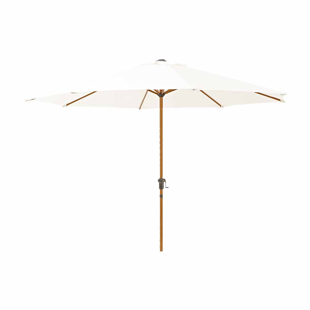 Sombrilla central aluminio maderado 290cm Blanco Naterial
