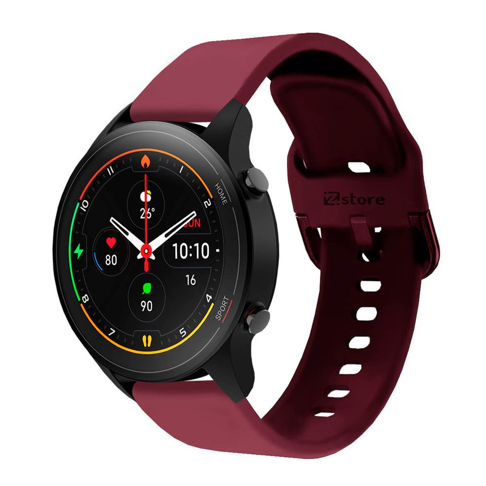 Correa Compatible Con Xiaomi Mi Watch Color Vino Rojo Evilla 22mm