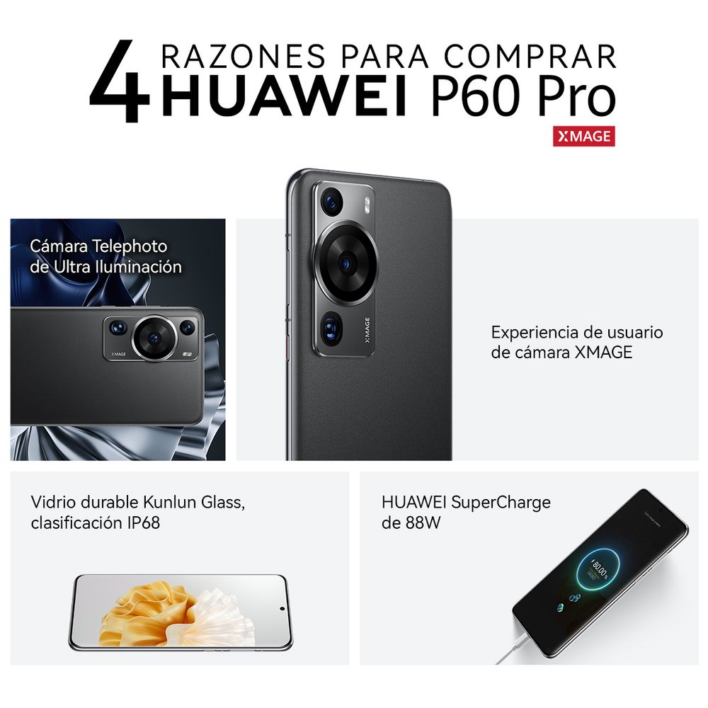 Celular Huawei P60 Pro 8gb / 256gb Negro, Celulares Huawei, Celulares, Telefonía Fija y Celulares, Todas, Categoría