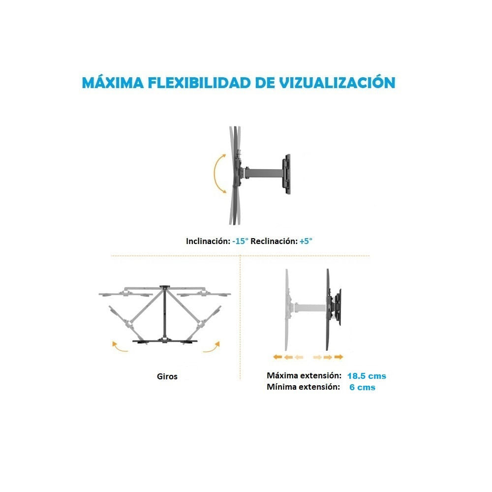 Rack Monitor TV Led Smart 10 a 27 Pulgadas Expo Rack F2M-10 Flex ...