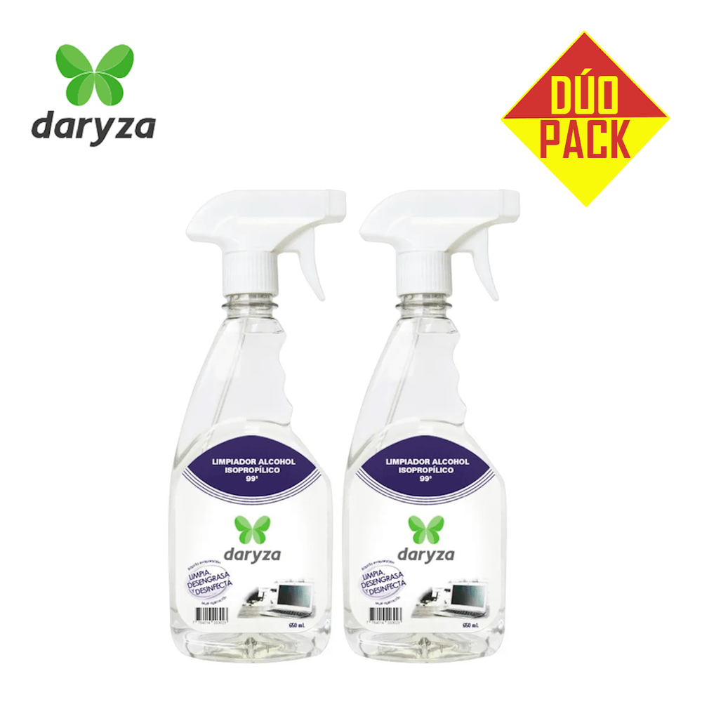 Alcohol Isopropílico 99° Daryza 650ml Dúo Pack