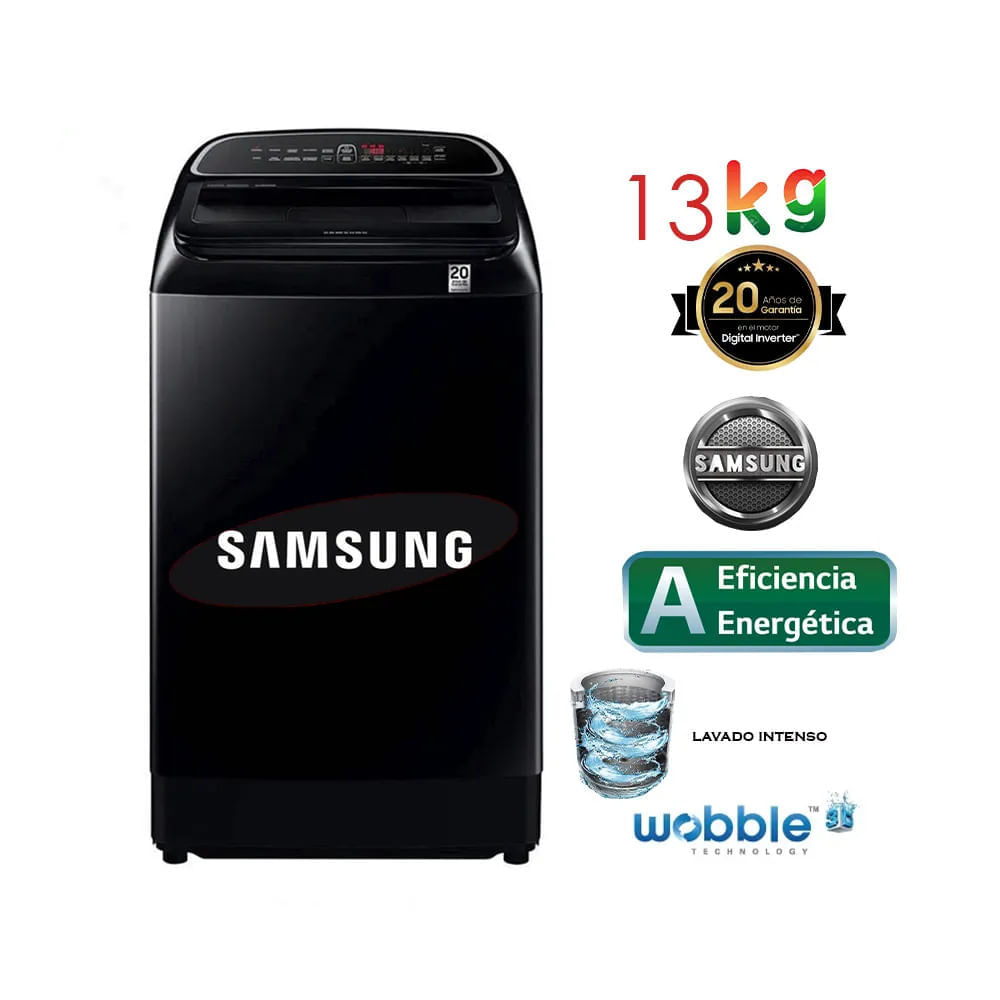 Lavadora Samsung Carga Superior 13Kg Wa13t5260bv/pe Negro