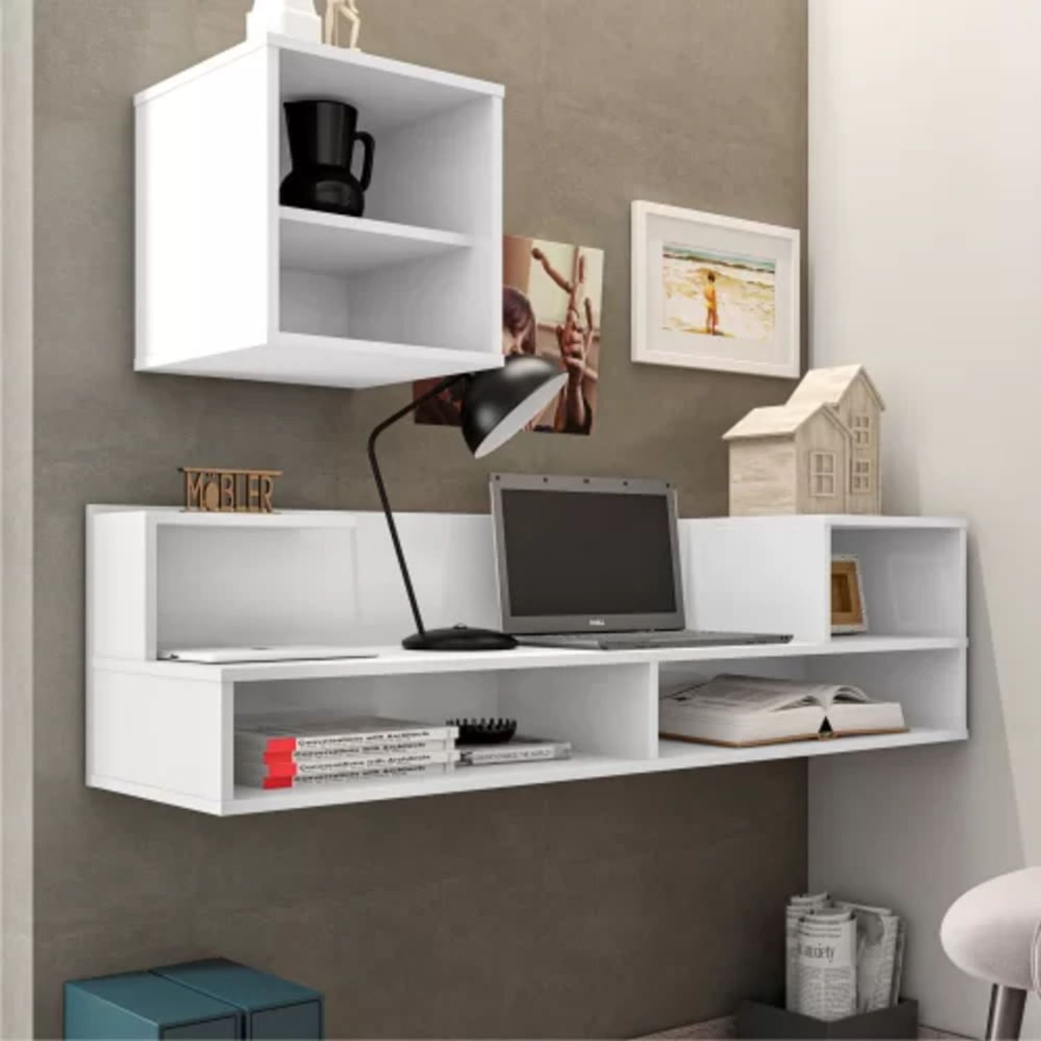 Mueble Oficina con Repisa Flotante - Ciudad Muebles