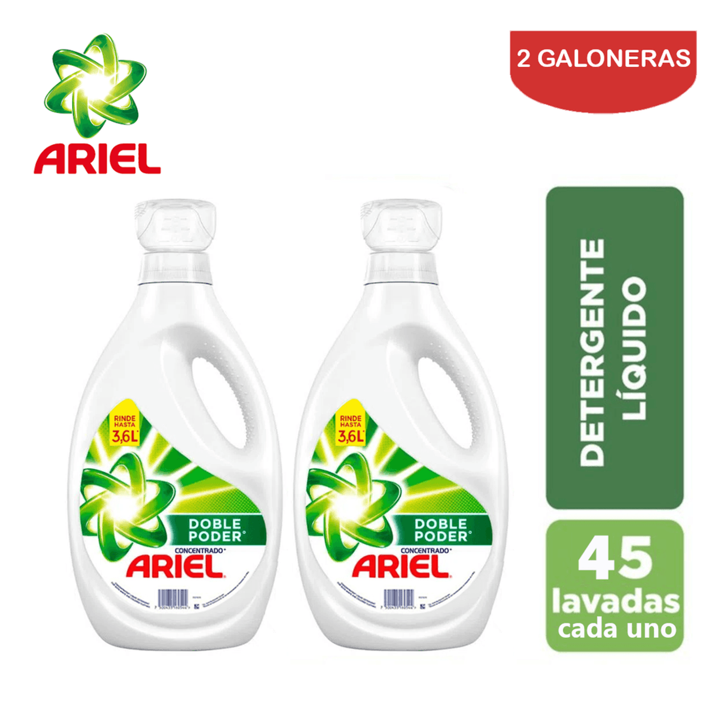 Detergente líquido Original Ariel 45 lavados.