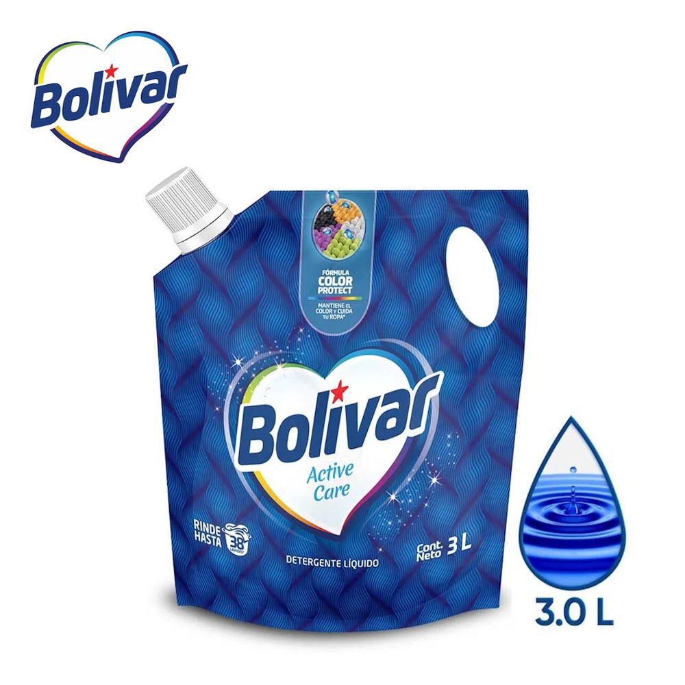 Detergente Líquido Bolivar Active Care Floral 3 Litros