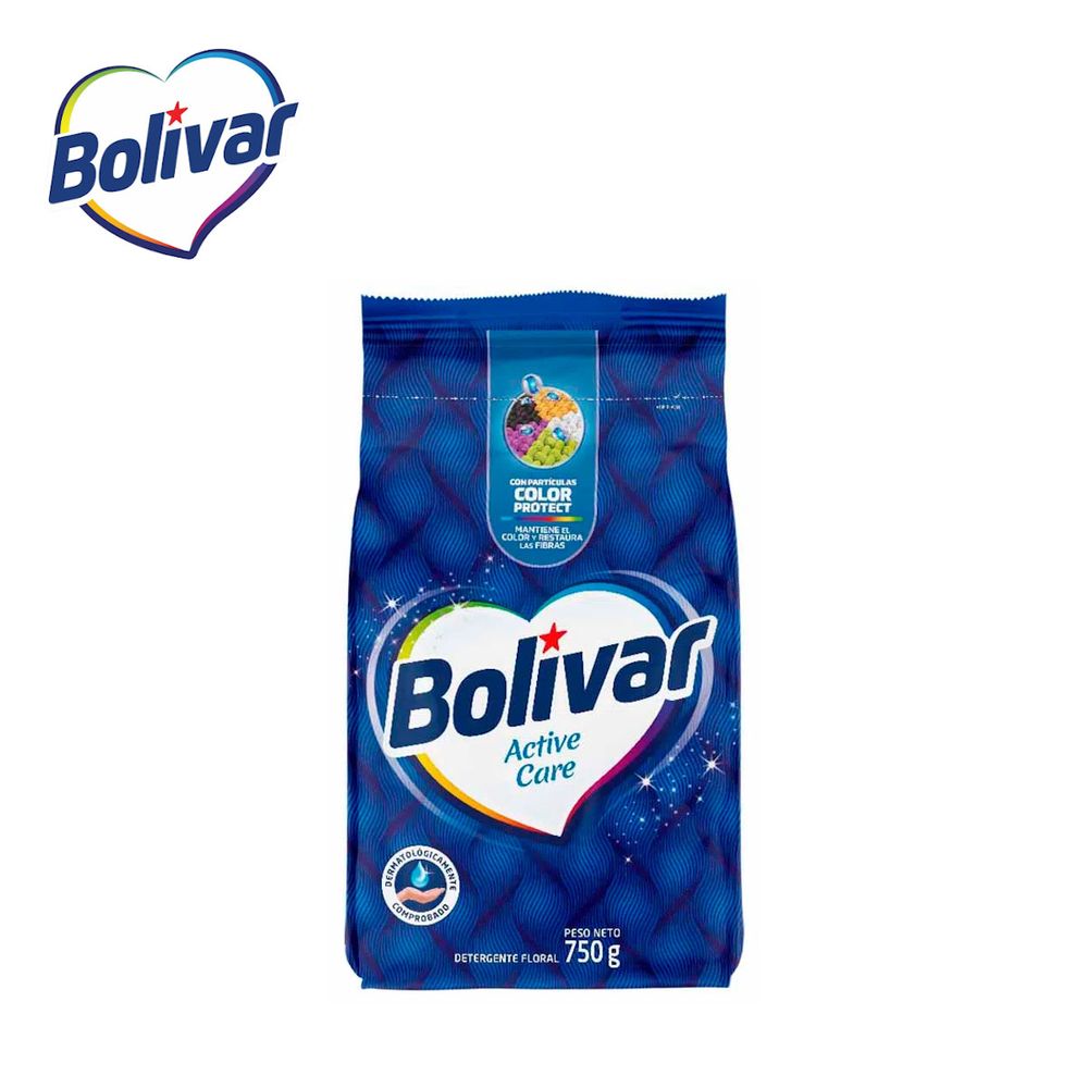 Detergente en Polvo Bolivar Active Care Foral 750 Gramos