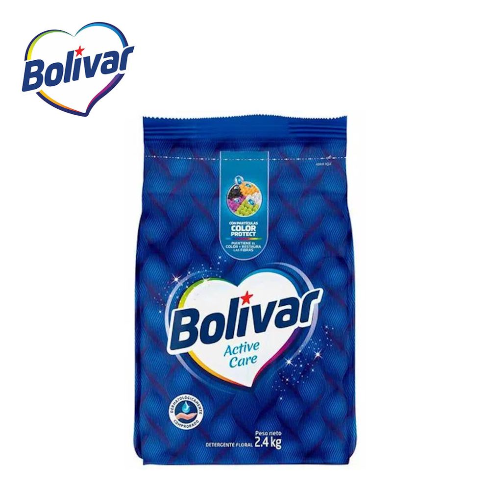 Detergente en Polvo Bolivar Active Care Foral 2.4 Kilos
