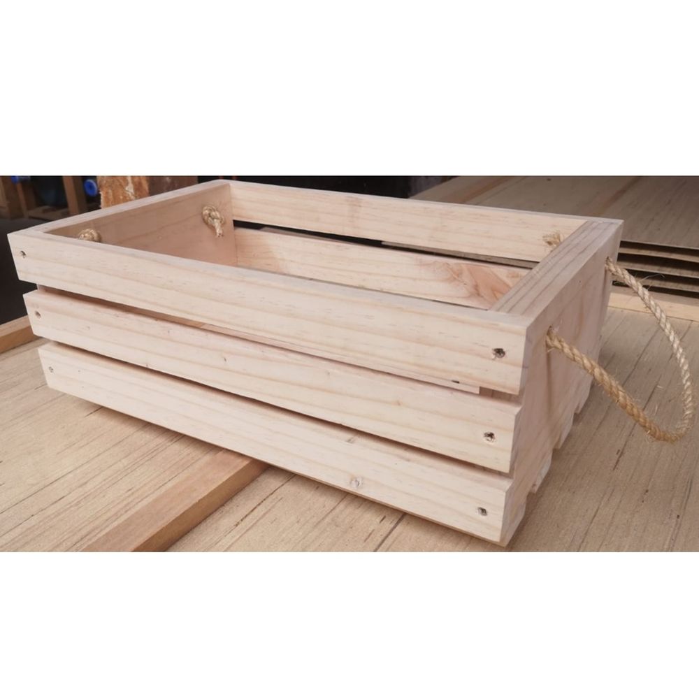 Caja de Madera Decorativa Con Soguilla