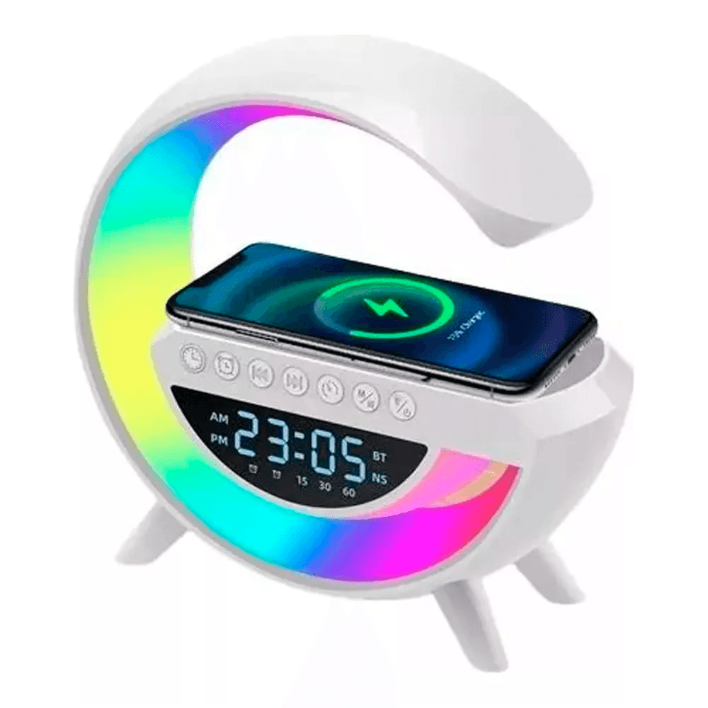Lámpara G Parlante Bluetooth con Cargador Inalámbrico para Celulares