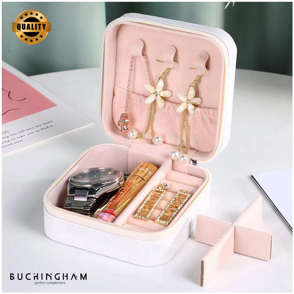 Maletín estuche organizador joyero viaje Blanco Buckingham MDA290041