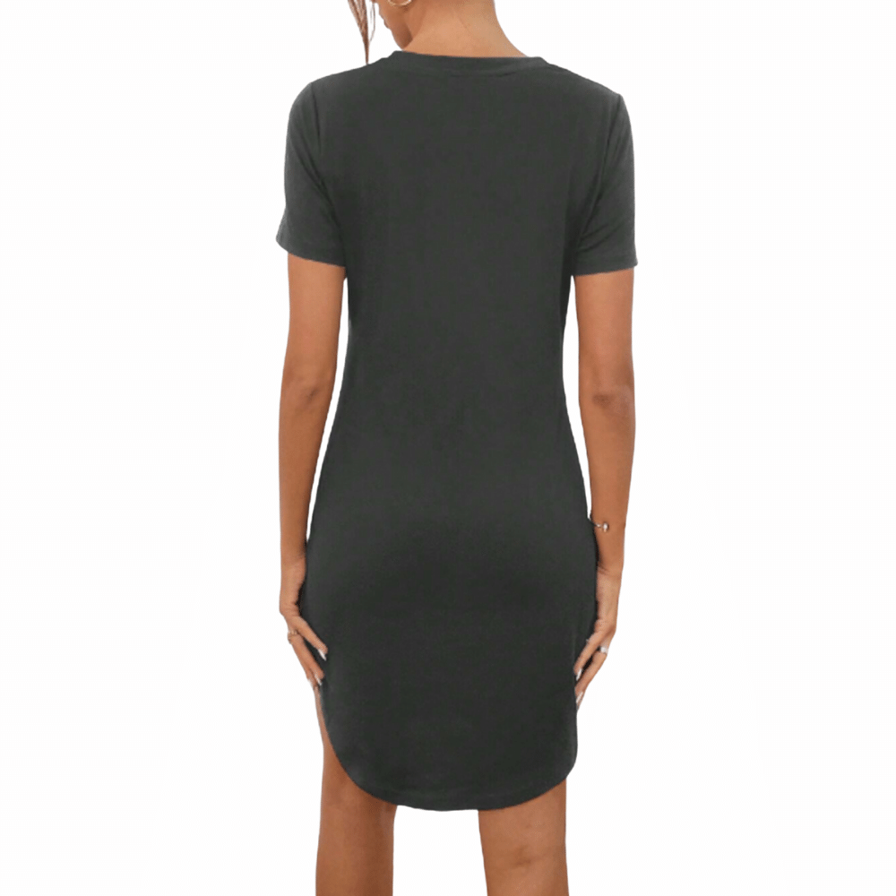 Vestido Camisero Desgarro Unicolor Gris Talla XS I Oechsle - Oechsle