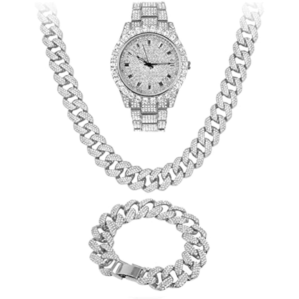 Reloj de Lujo Techno Pave Wbch-8918-103-107-S para Hombre en Plateado