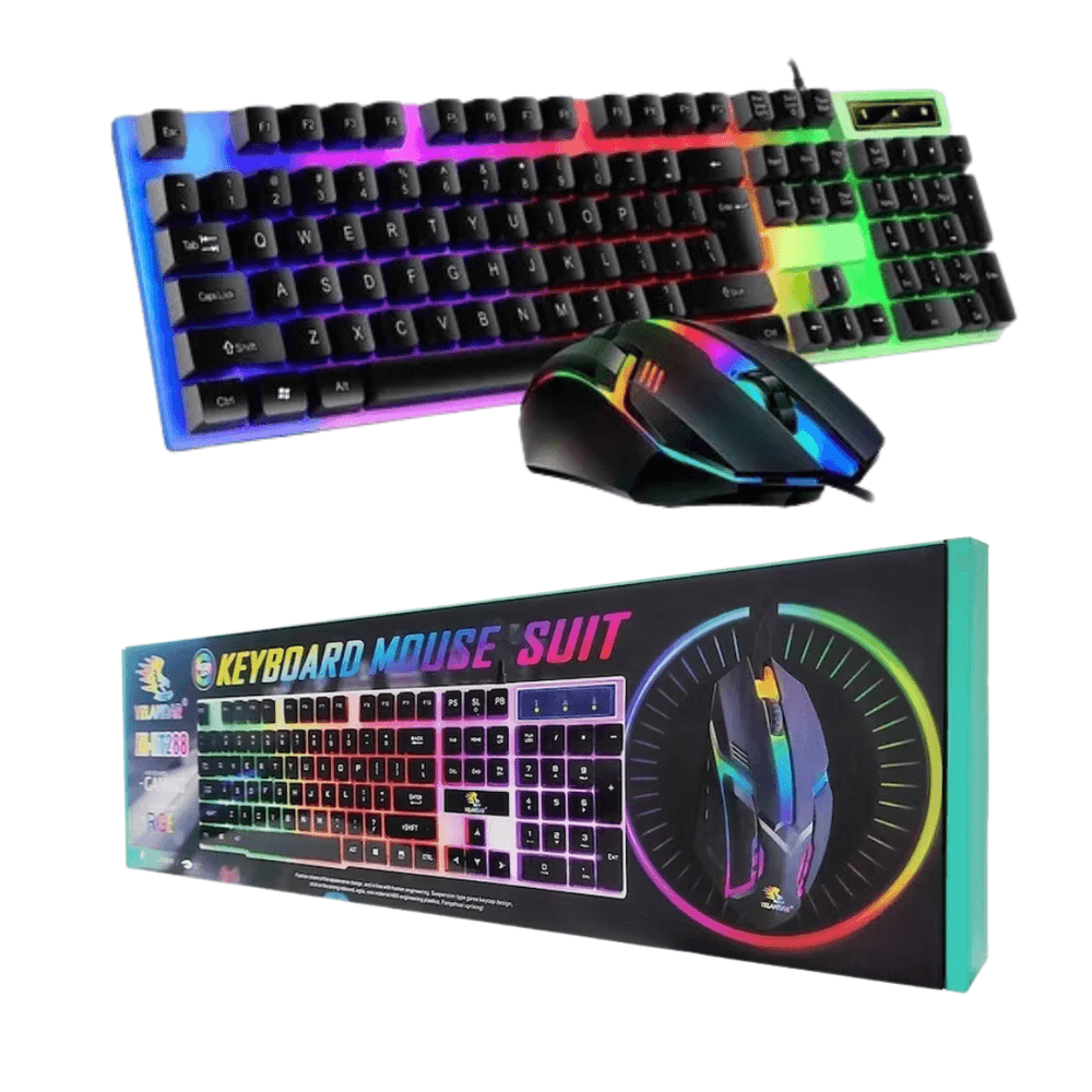 Combo Teclado y Mouse Gamer Con Iluminación Led RGB USB